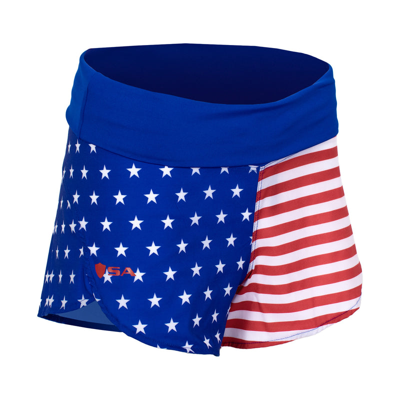 Girls Active Short | Stars & Pinstripes