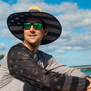 Under Brim Straw Hat | Blackout American Flag