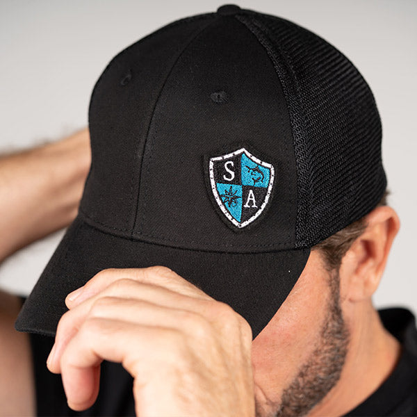 Stretch Fit Hat | Black | SA Blue Shield