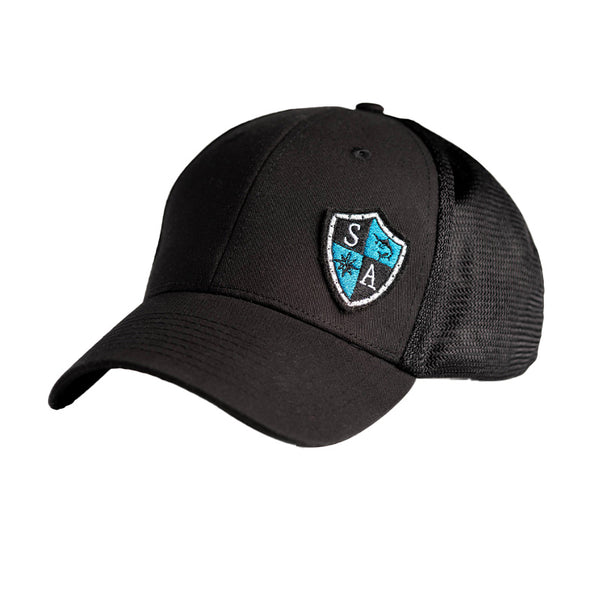 Stretch Fit Hat | Black | SA Blue Shield