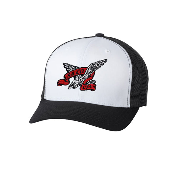 SA Flex Fit Hat | White & Black | USA Eagle
