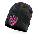 Classic Beanie | Black Shimmer | Pink