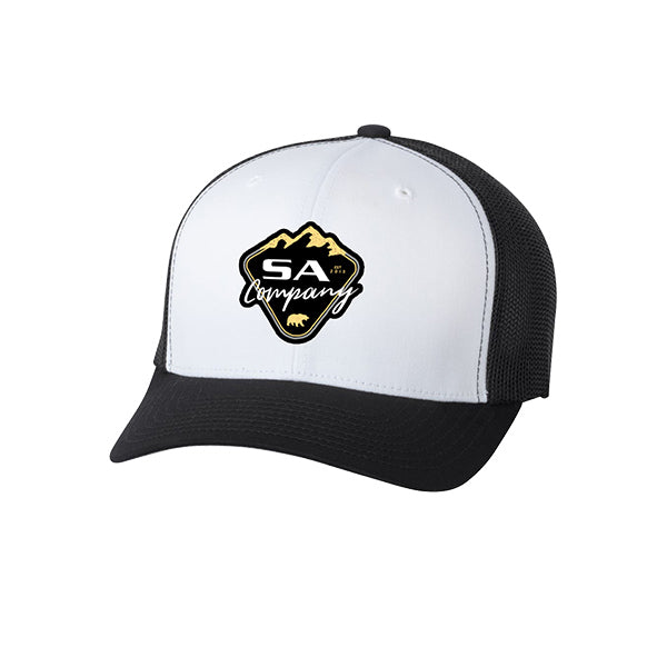 SA Flex Fit Hat | White & Black | Bear Mountain
