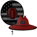 Keys Under Brim Straw Hat | Blackout American Flag | Red