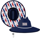 Keys Under Brim Straw Hat | Americana | Navy