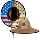 Palms Under Brim Straw Hat | Wooden Flag