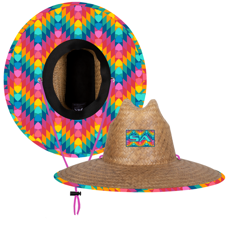 Palms Under Brim Straw Hat | Aztec Shield