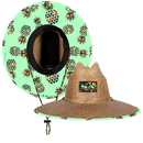 Palms Under Brim Straw Hat | Rasta Pineapple
