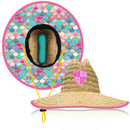 Kids Under Brim Straw Hat | Mermaid Rainbow