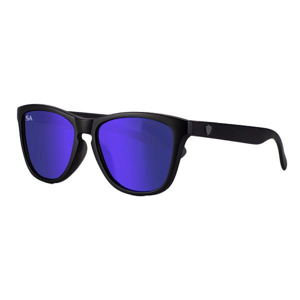 Boca Sunglasses | Matte Black | Blue Mirror
