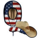 Cowboy Under Brim Straw Hat | American Flag