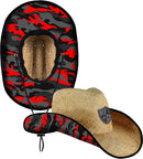 Cowboy Under Brim Straw Hat | Fire Blackout Military Camo