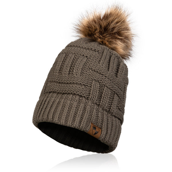 SA Beanie | Cable Knit Fur Pom