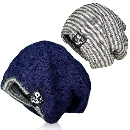 Slouch Beanie | Reversible Navy