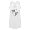 CLOSEOUT Womens Racerback Tank | White | Tidal Waves Shield