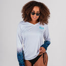 Women's Performance Long Sleeve Shirt | White | Mermaid Scales